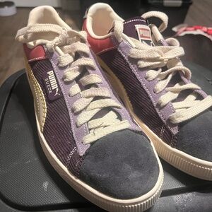 Puma Suede Sneakers in Purple and Cream